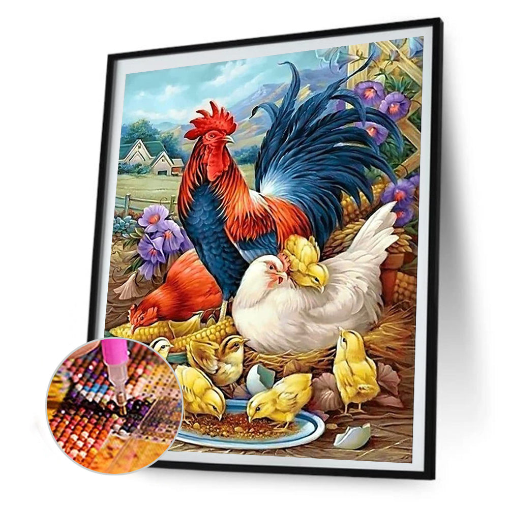 Chicken 30*40CM(Canvas) Full Round Drill Diamond Painting