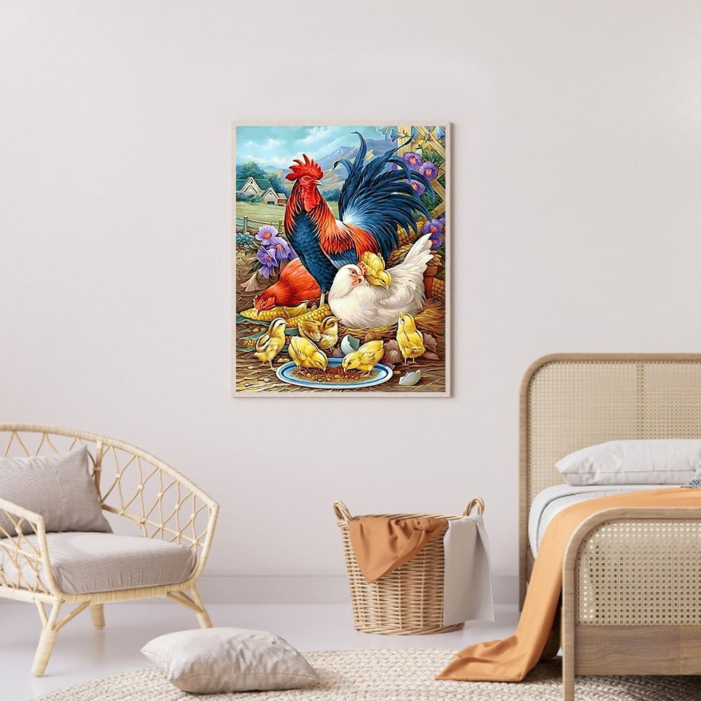 Chicken 30*40CM(Canvas) Full Round Drill Diamond Painting