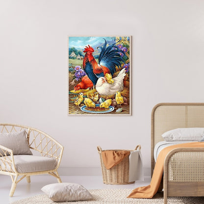 Chicken 30*40CM(Canvas) Full Round Drill Diamond Painting