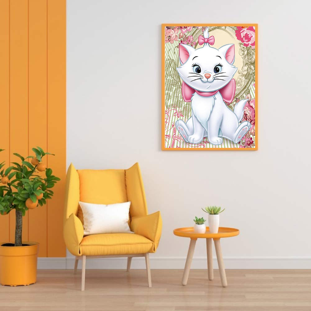 Cat 30*40CM(Canvas) Full Round Drill Diamond Painting