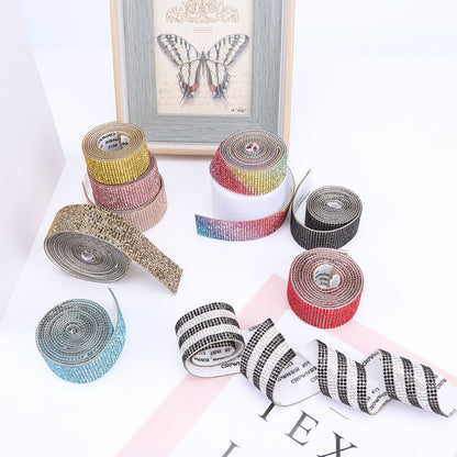 1m Rhinestone Tape Ribbon Self-adhesive Crystal DIY Cake Wrap Wedding Decor