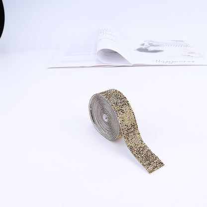 1m Rhinestone Tape Ribbon Self-adhesive Crystal DIY Cake Wrap Wedding Decor