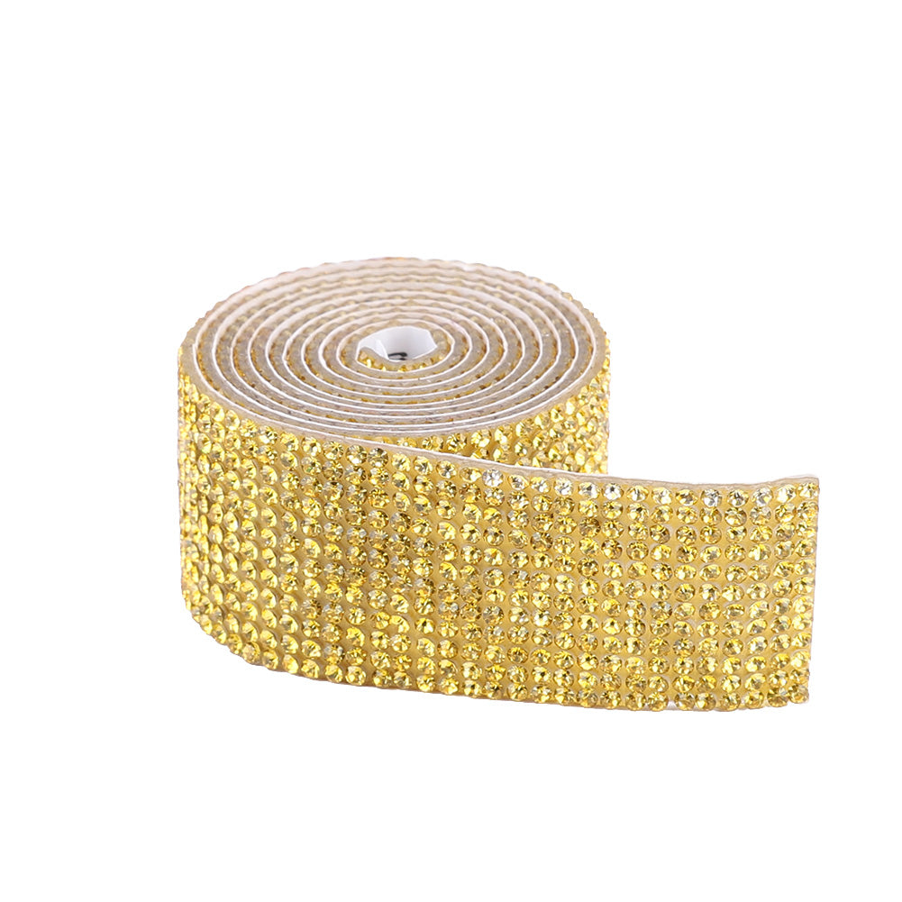 1m Rhinestone Tape Ribbon Self-adhesive Crystal DIY Cake Wrap Wedding Decor