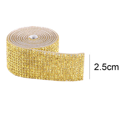 1m Rhinestone Tape Ribbon Self-adhesive Crystal DIY Cake Wrap Wedding Decor