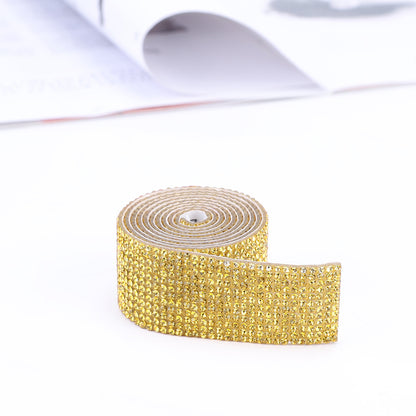 1m Rhinestone Tape Ribbon Self-adhesive Crystal DIY Cake Wrap Wedding Decor