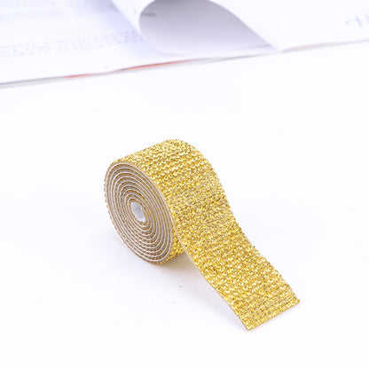 1m Rhinestone Tape Ribbon Self-adhesive Crystal DIY Cake Wrap Wedding Decor