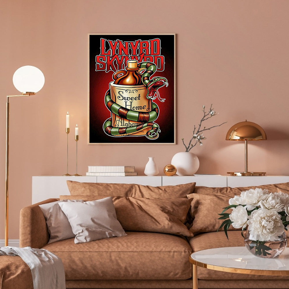 Snake Calligraphy 50*60CM(Canvas) Full Round Drill Diamond Painting