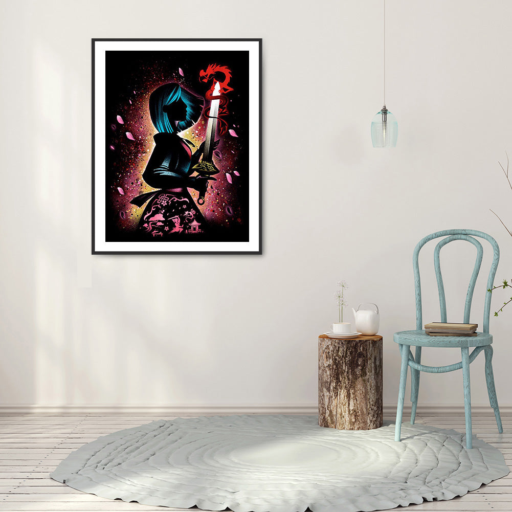 Princess Silhouette 30*40CM(Canvas) Full Round Drill Diamond Painting