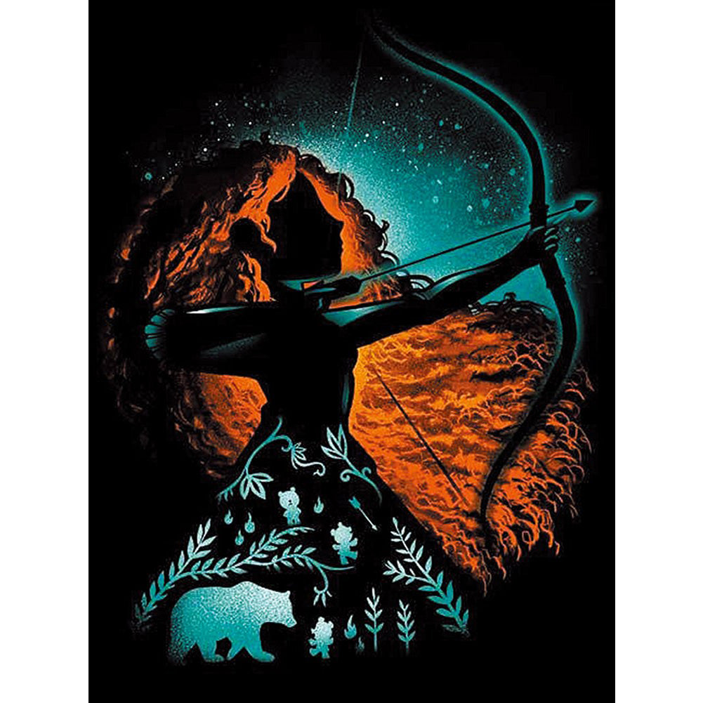 Princess Silhouette 30*40CM(Canvas) Full Round Drill Diamond Painting