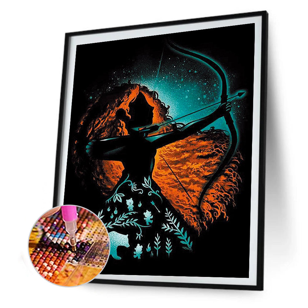 Princess Silhouette 30*40CM(Canvas) Full Round Drill Diamond Painting