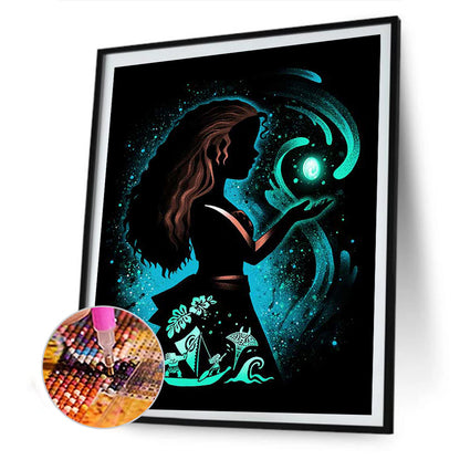 Princess Silhouette 30*40CM(Canvas) Full Round Drill Diamond Painting
