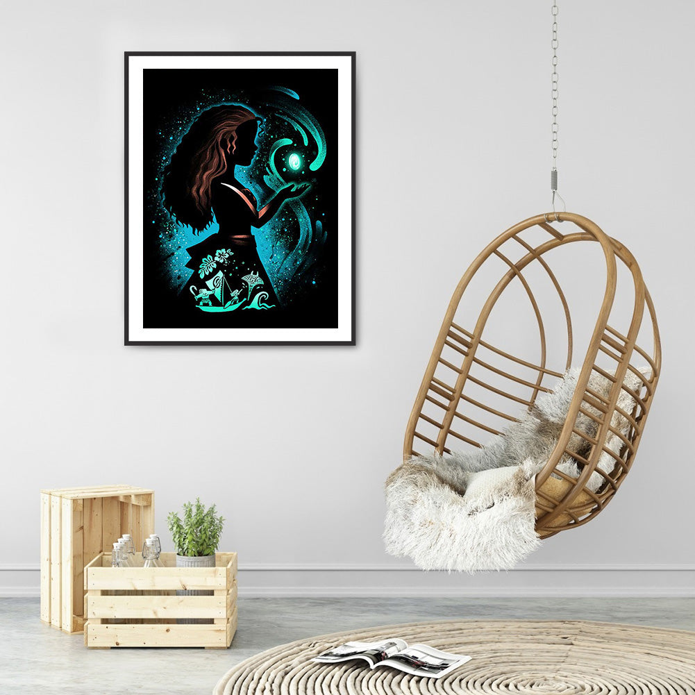 Princess Silhouette 30*40CM(Canvas) Full Round Drill Diamond Painting