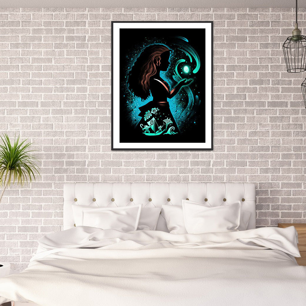 Princess Silhouette 30*40CM(Canvas) Full Round Drill Diamond Painting