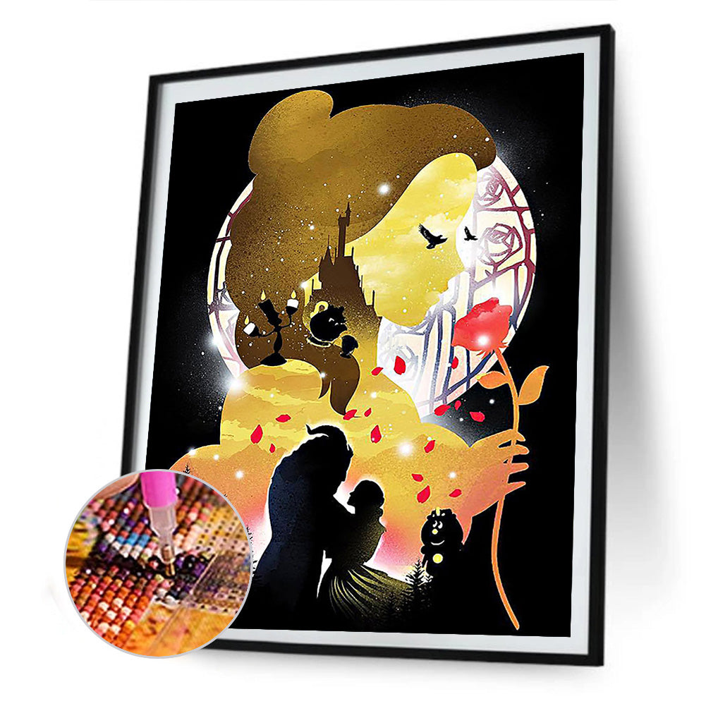 Disney Princess Silhouette 30*40CM(Canvas) Full Round Drill Diamond Painting