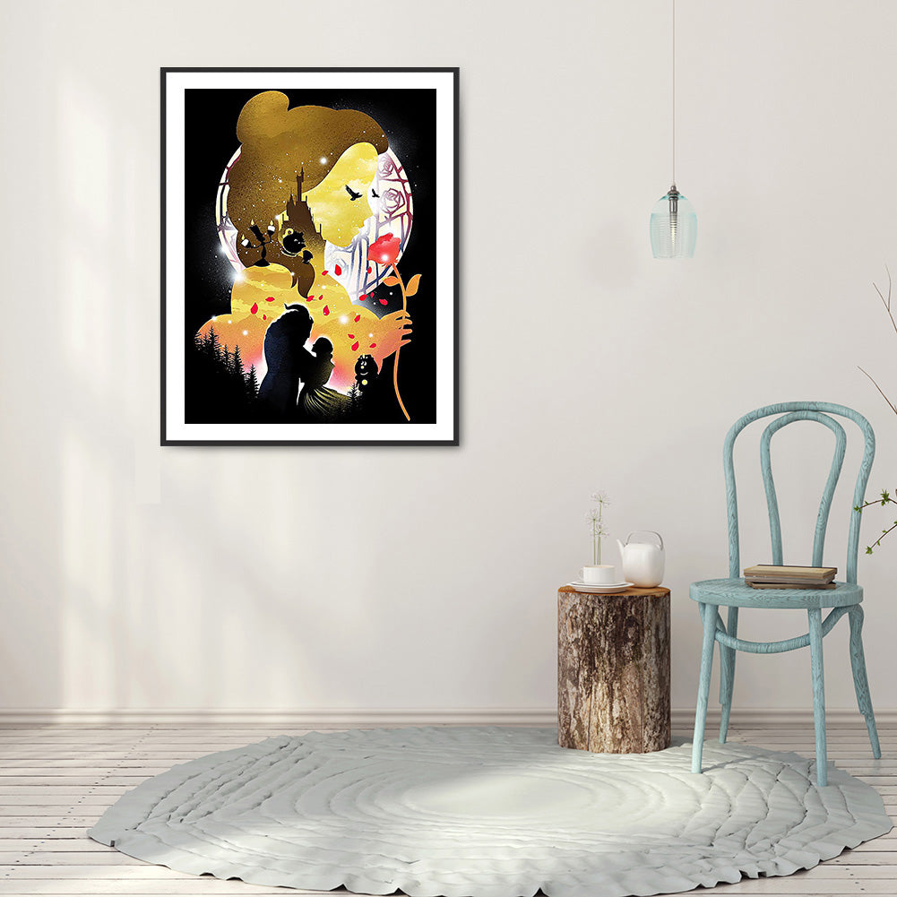 Disney Princess Silhouette 30*40CM(Canvas) Full Round Drill Diamond Painting