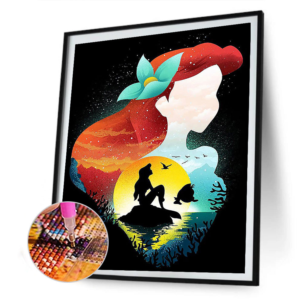 Disney Princess Silhouette 30*40CM(Canvas) Full Round Drill Diamond Painting