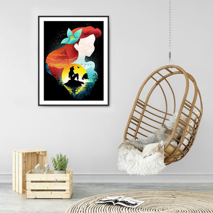 Disney Princess Silhouette 30*40CM(Canvas) Full Round Drill Diamond Painting