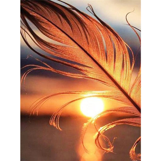 Sunset Feather 30*40CM(Canvas) Full Round Drill Diamond Painting