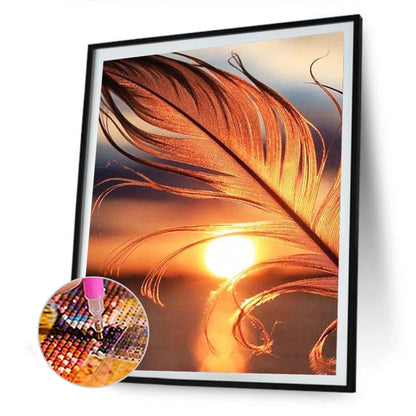 Sunset Feather 30*40CM(Canvas) Full Round Drill Diamond Painting