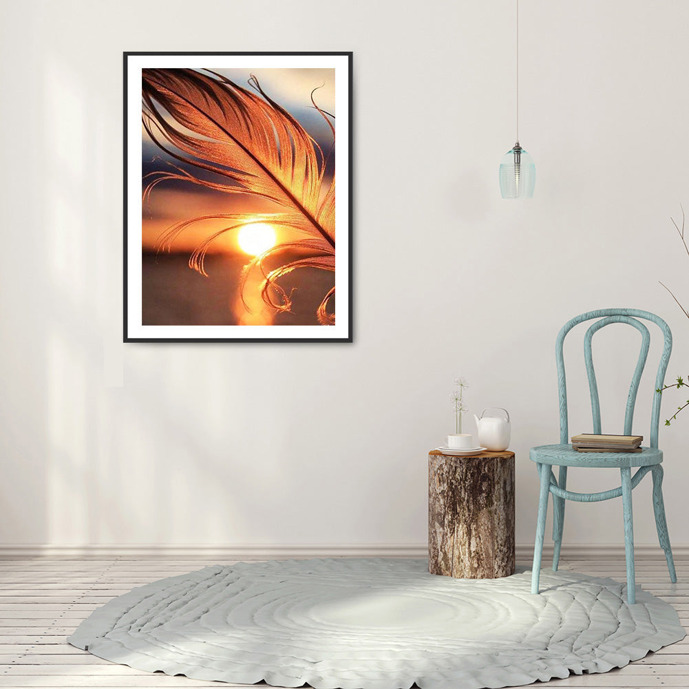 Sunset Feather 30*40CM(Canvas) Full Round Drill Diamond Painting