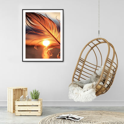 Sunset Feather 30*40CM(Canvas) Full Round Drill Diamond Painting