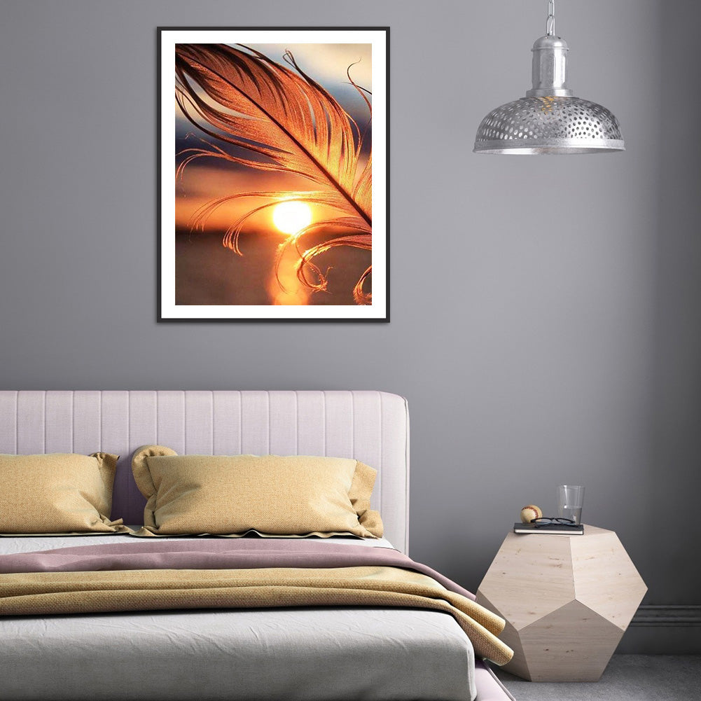 Sunset Feather 30*40CM(Canvas) Full Round Drill Diamond Painting