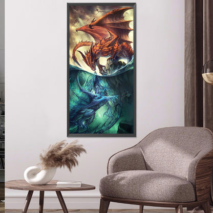 Beast Of Ice And Fire 40*80CM(Canvas) Full Round Drill Diamond Painting