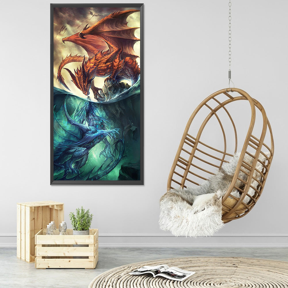 Beast Of Ice And Fire 40*80CM(Canvas) Full Round Drill Diamond Painting