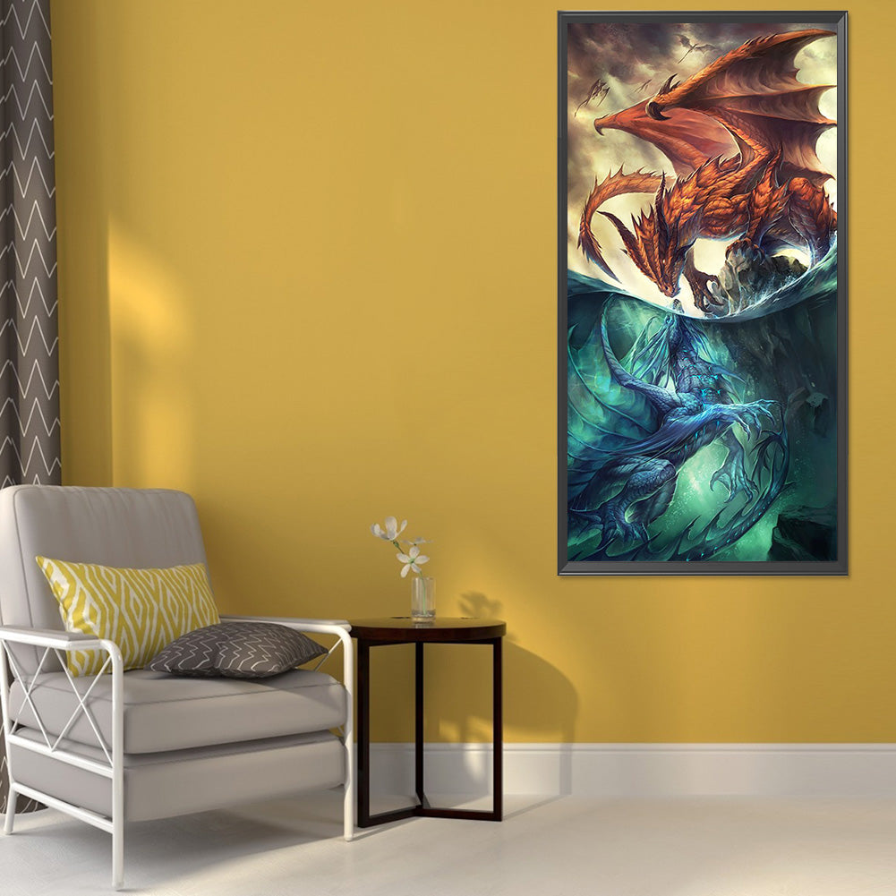 Beast Of Ice And Fire 40*80CM(Canvas) Full Round Drill Diamond Painting