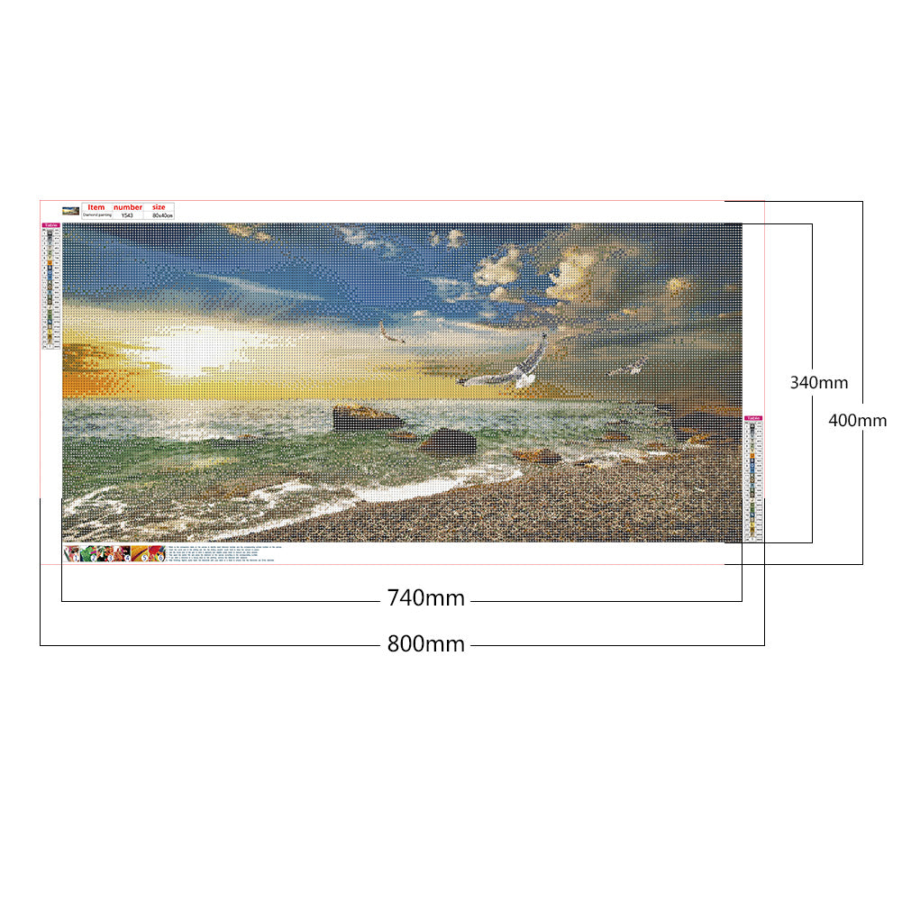 Rocky Seaside 80*40CM(Canvas) Full Round Drill Diamond Painting