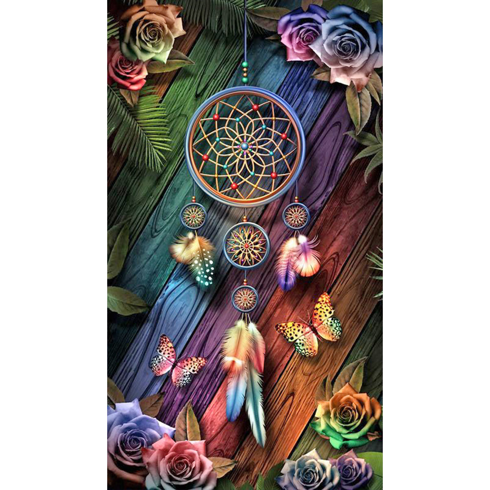 Flower Dream Catcher 45*80CM(Canvas) Full Round Drill Diamond Painting