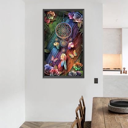 Flower Dream Catcher 45*80CM(Canvas) Full Round Drill Diamond Painting