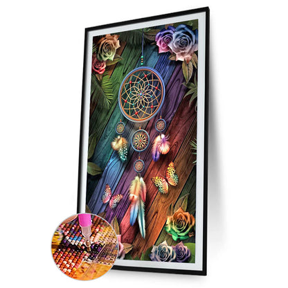 Flower Dream Catcher 45*80CM(Canvas) Full Round Drill Diamond Painting