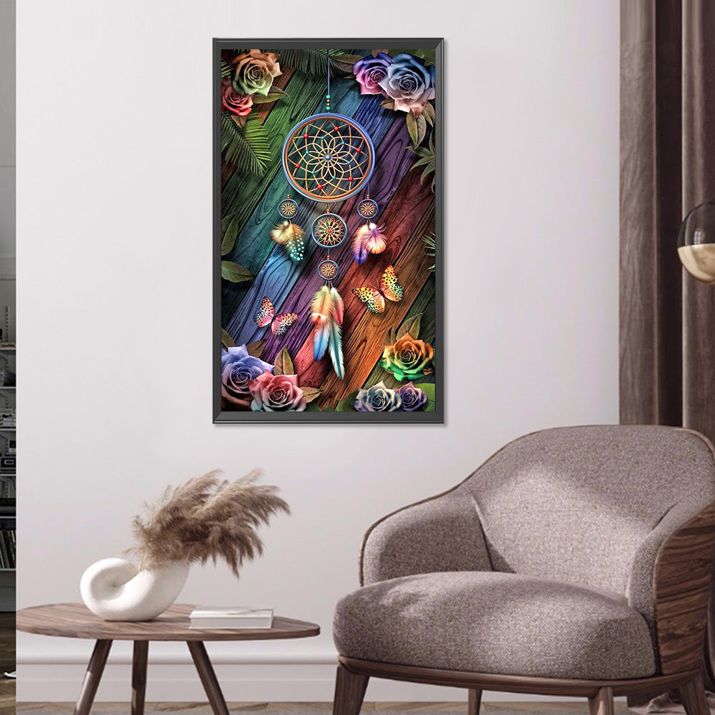 Flower Dream Catcher 45*80CM(Canvas) Full Round Drill Diamond Painting