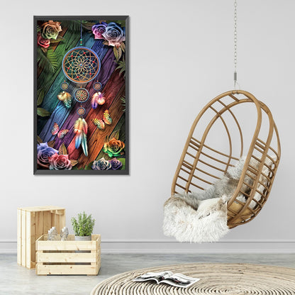 Flower Dream Catcher 45*80CM(Canvas) Full Round Drill Diamond Painting