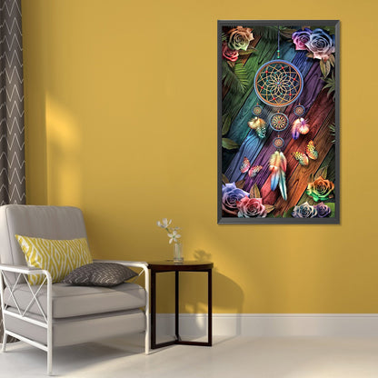 Flower Dream Catcher 45*80CM(Canvas) Full Round Drill Diamond Painting