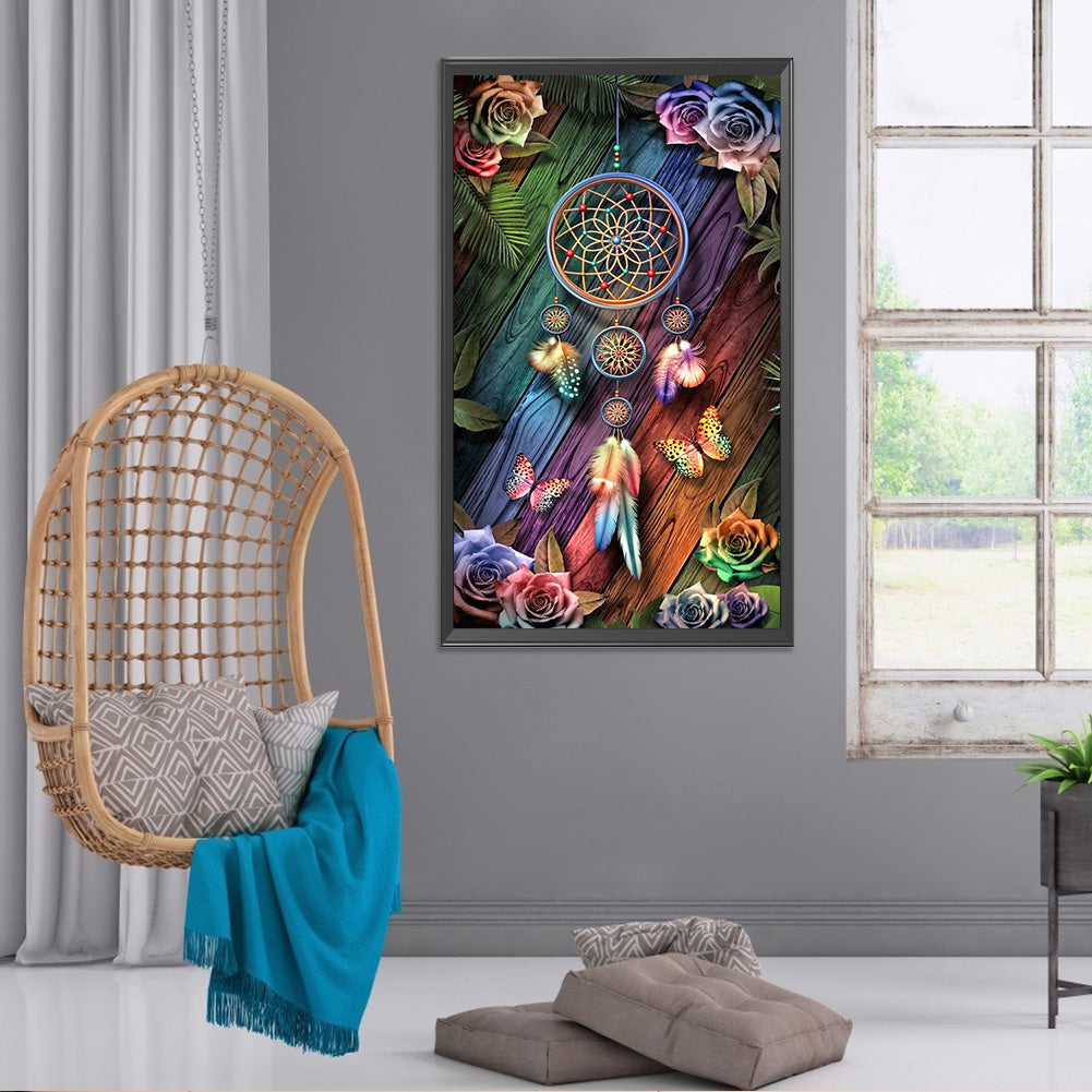 Flower Dream Catcher 45*80CM(Canvas) Full Round Drill Diamond Painting