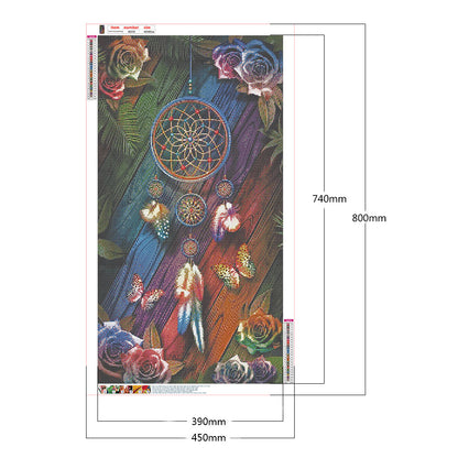 Flower Dream Catcher 45*80CM(Canvas) Full Round Drill Diamond Painting