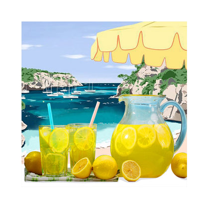 Summer Beach Fruit Tea 30*30CM(Canvas) Full Round Drill Diamond Painting