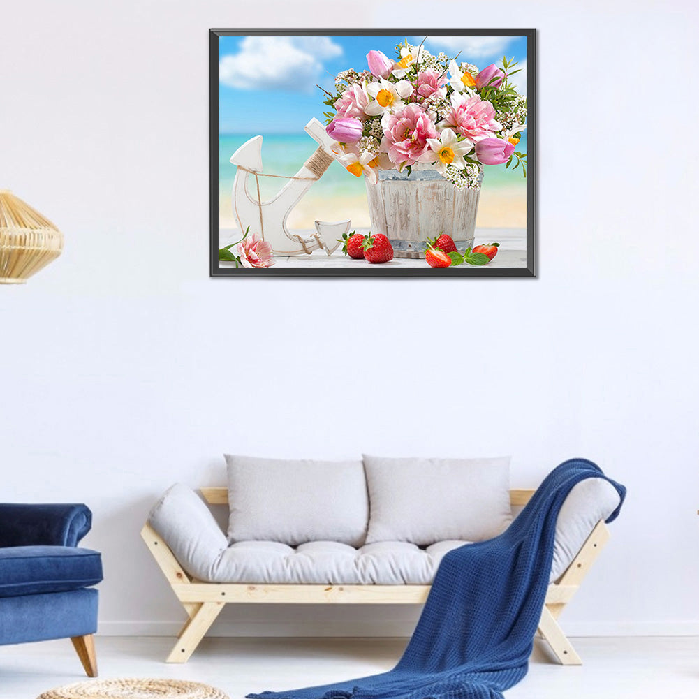 Flowers And Fruits 40*30CM(Canvas) Full Round Drill Diamond Painting