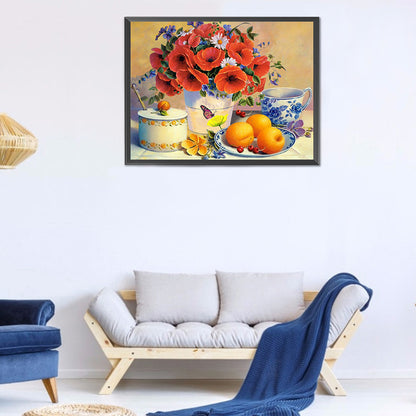 Flowers And Fruits 40*30CM(Canvas) Full Round Drill Diamond Painting