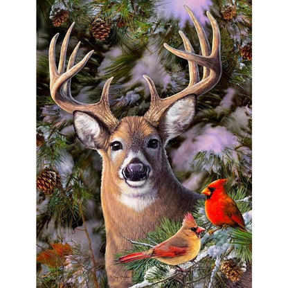 Deer 30*40CM(Canvas) Full Round Drill Diamond Painting