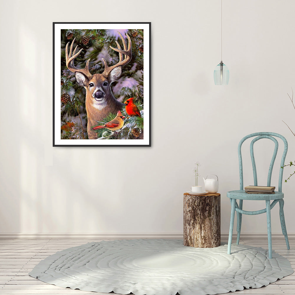 Deer 30*40CM(Canvas) Full Round Drill Diamond Painting