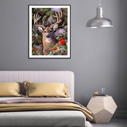 Deer 30*40CM(Canvas) Full Round Drill Diamond Painting