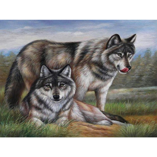 Wolf - Full Round Drill Diamond Painting 40*30CM