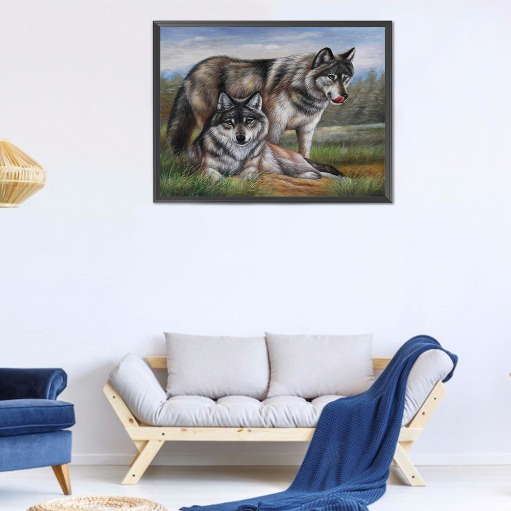 Wolf - Full Round Drill Diamond Painting 40*30CM