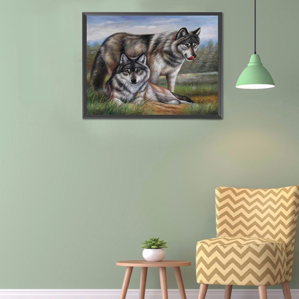 Wolf - Full Round Drill Diamond Painting 40*30CM