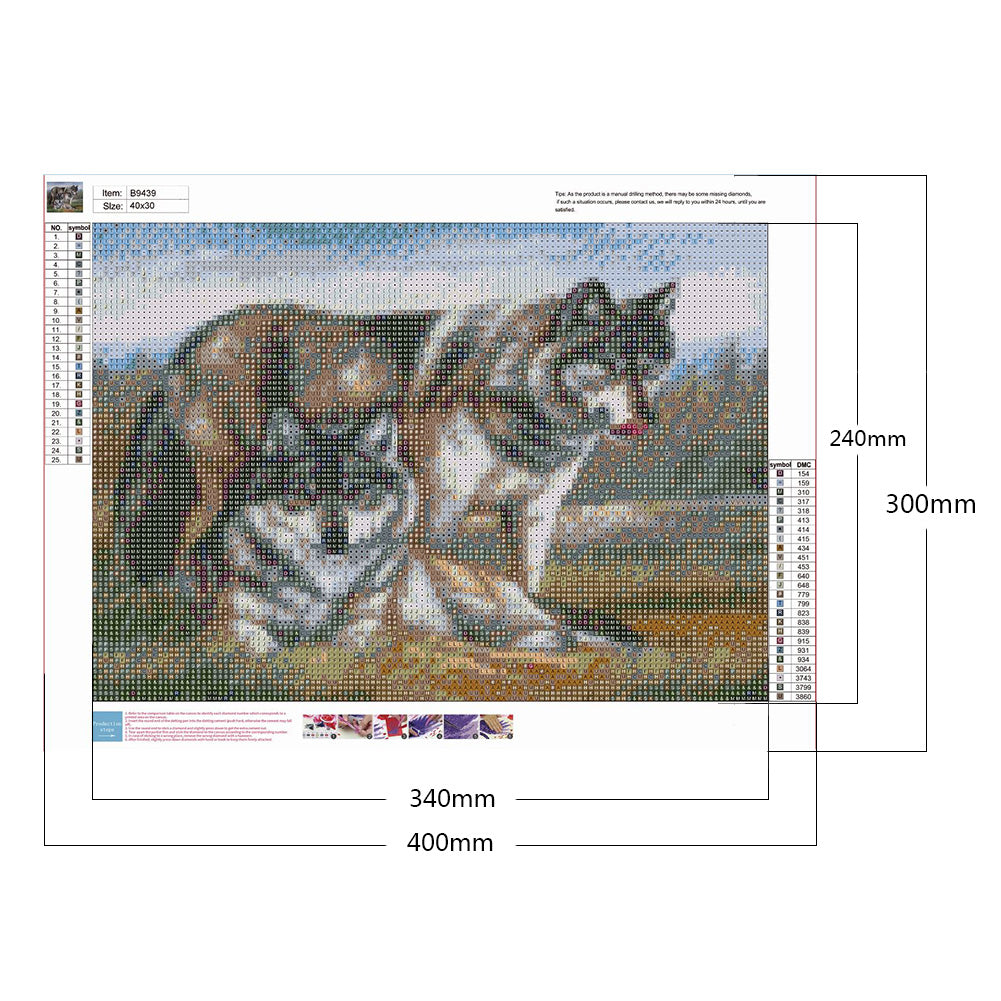 Wolf - Full Round Drill Diamond Painting 40*30CM