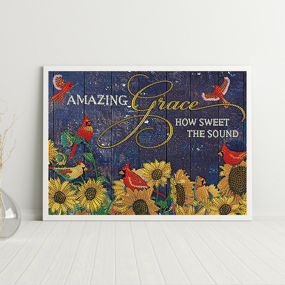 English 40*30CM(Canvas) Special Shaped Drill Diamond Paiting