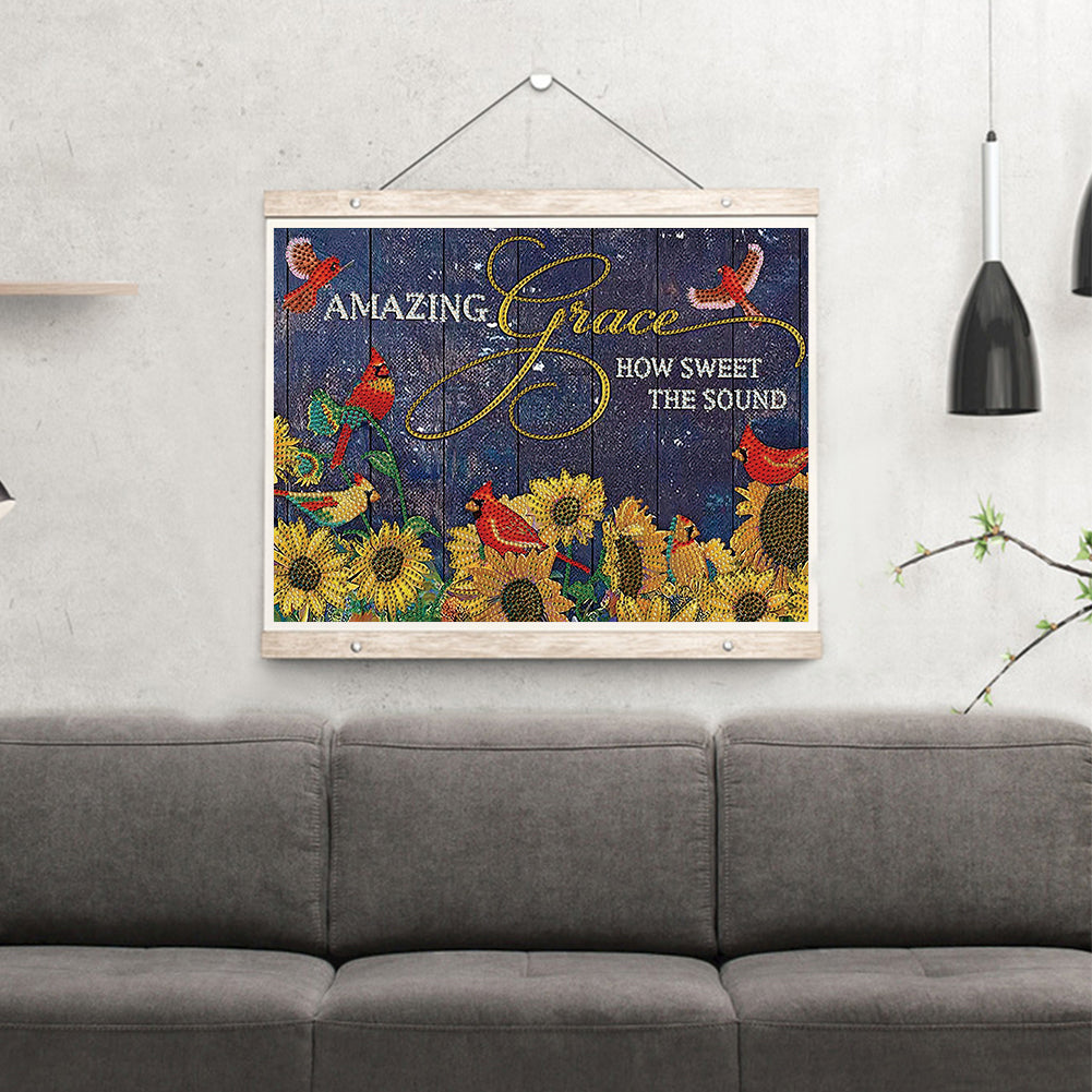 English 40*30CM(Canvas) Special Shaped Drill Diamond Paiting